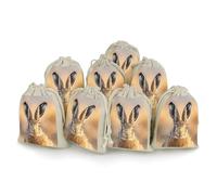 FZMVSQH A Brown Hare Lot de 8 sacs réutilisables en mousseline de coton naturel avec cordon de serrage pour bijoux, fête, mariage, épices, herbes, bonbons, savon