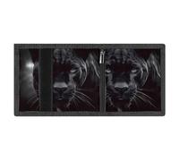 FZMVSQH Animal Panther Portefeuille minimaliste à trois volets pour homme, portefeuille avec blocage RFID, 8 porte-cartes de crédit, 1 poche pour billets, poche pour pièces de monnaie et fenêtre pour