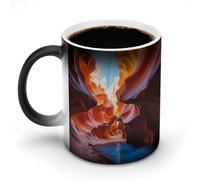 FZMVSQH Antelope Canyon Tasse à café magique personnalisée à changement de couleur sensible à la chaleur avec poignée 325 ml Tasse amusante en céramique pour thé/latte/lait/cacao