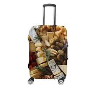 FZMVSQH Belle housse de bagage en planche à fromage, housse de bagage de voyage élastique pour valise, approuvée par la TSA, housse de protection lavable pour bagages de 45,7 à 81,3 cm, Style :, L