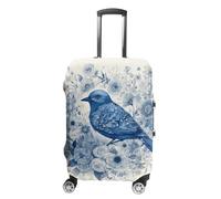 FZMVSQH Bluebird and Flowers Housse de bagage de voyage élastique pour valise, approuvée par la TSA, housse de protection lavable pour bagages de 45,7 à 81,3 cm, Style :, M