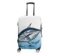 FZMVSQH Bluefin Tuna Thunnus Housse de bagage de voyage élastique pour valise, approuvée par la TSA, housse de protection lavable pour bagages de 45,7 à 81,3 cm, Style :, L