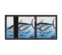 FZMVSQH Bluefin Tuna Thunnus Portefeuille minimaliste à trois volets pour homme, portefeuille avec blocage RFID, 8 porte-cartes de crédit, 1 poche pour billets, poche pour pièces de monnaie et fenêtre