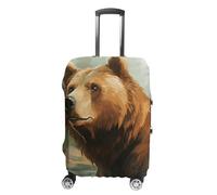 FZMVSQH Brown Bear Housse de bagage à eau et d'arbres pour valises de voyage élastiques approuvées par la TSA Housse de protection lavable pour bagages de 45,7 à 81,3 cm, Style :, S