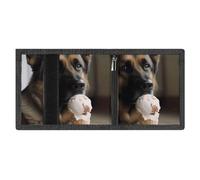 FZMVSQH Dog Who Likes Ice Cream Portefeuille minimaliste à trois volets pour homme avec blocage RFID, 8 porte-cartes de crédit, 1 poche pour billets et fenêtre pour carte d'identité, portefeuille fin