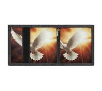 FZMVSQH Dove Sun Art Portefeuille minimaliste à trois volets pour homme avec blocage RFID, 8 porte-cartes de crédit, 1 poche pour billets et fenêtre pour carte d'identité, portefeuille fin à trois