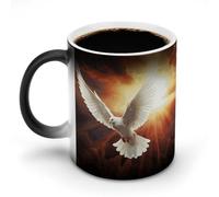 FZMVSQH Dove Sun Art Tasse à café magique personnalisée à changement de couleur sensible à la chaleur avec poignée 325 ml Tasse amusante en céramique pour thé/latte/lait/cacao