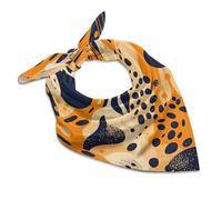FZMVSQH Foulard carré en soie légère orange et bleu foncé de 63,5 cm pour femme, foulard bohème en satin doux, foulard tendance en soie pour sac, écharpes à cheveux, cadeau