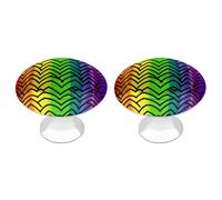 FZMVSQH Gay Pride Lot de 2 boutons d'armoire à motif arc-en-ciel vintage avec vis rondes pour commode, placard de cuisine, placard de salle de bain