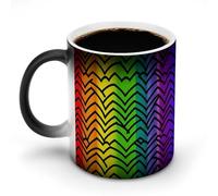 FZMVSQH Gay Pride Tasse à café magique arc-en-ciel personnalisée à changement de couleur sensible à la chaleur avec poignée 325 ml Tasse amusante en céramique pour thé/latte/lait/cacao