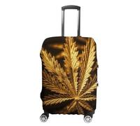 FZMVSQH Golden Cannabis - Housse de bagage de voyage élastique pour valise, approuvée par la TSA - Housse de protection lavable pour bagages de 45,7 à 81,3 cm, Style :, S