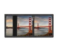 FZMVSQH Golden Gate Bridge Portefeuille minimaliste à trois volets pour homme, portefeuille avec blocage RFID, 8 porte-cartes de crédit, 1 poche pour billets et fenêtre pour carte d'identité