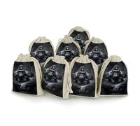 FZMVSQH Gorilla on The Ground Lot de 8 sacs réutilisables en mousseline de coton naturel avec cordon de serrage pour bijoux, fête, mariage, épices, herbes, bonbons, savon