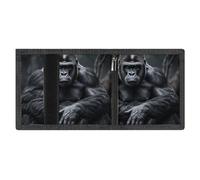 FZMVSQH Gorilla on The Ground Portefeuille minimaliste à trois volets pour homme, portefeuille avec blocage RFID, 8 porte-cartes de crédit, 1 poche pour billets et fenêtre pour carte d'identité