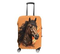 FZMVSQH Housse de bagage à dos orange avec tête de cheval - Housse de protection élastique pour valise de 45,7 à 81,3 cm - Approuvée par la TSA, Style :, S