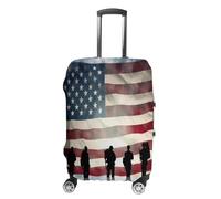 FZMVSQH Housse de bagage à main élastique avec drapeau américain pour la journée des anciens combattants - Housse de protection lavable pour bagages de 45,7 à 81,3 cm, Style :, L
