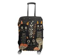FZMVSQH Housse de bagage à main élastique pour valise, motif chats et champignons, housse de protection lavable pour bagages de 45,7 à 81,3 cm, Style :, S