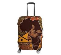 FZMVSQH Housse de bagage à motif carte africaine ethnique pour valise, housse élastique pour valise, approuvée par la TSA, housse de protection lavable pour bagages de 45,7 à 81,3 cm, Style :, XL