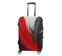 FZMVSQH Housse de bagage à plumes rouges et noires pour valises de voyage élastiques approuvées par la TSA - Housse de protection lavable pour bagages de 45,7 à 81,3 cm, Style :, XL