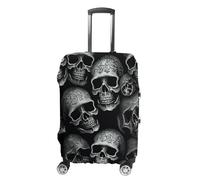 FZMVSQH Housse de bagage à tête de mort noire - Housse de protection élastique pour valise de 45,7 à 81,3 cm - Approuvée par la TSA, Style :, M