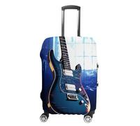 FZMVSQH Housse de bagage de guitare bleue pour valise, housse de bagage élastique pour valise, approuvée par la TSA, housse de protection lavable pour bagages de 45,7 à 81,3 cm, Style :, M