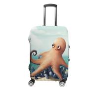 FZMVSQH Housse de bagage de plage en forme de pieuvre et d'étoile de mer pour valise, housse de bagage élastique pour valise, approuvée par la TSA, housse de protection lavable pour bagages de 45,7 à