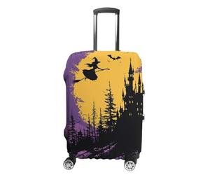FZMVSQH Housse de bagage de sorcière et de balai pour valise, housse élastique pour valise, approuvée par la TSA, housse de protection lavable pour bagages de 45,7 à 81,3 cm, Style :, L