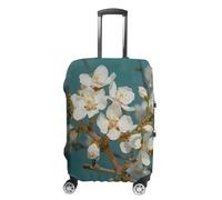 FZMVSQH Housse de bagage de voyage à fleurs blanches pâles pour valises, housse de bagage à main élastique pour valise, approuvée par la TSA, housse de protection lavable pour bagages de 45,7 à 81,3