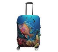 FZMVSQH Housse de bagage de voyage colorée en forme de poisson pour valise, housse de bagage élastique pour valise, approuvée par la TSA, housse de protection lavable pour bagages de 45,7 à 81,3 cm