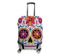 FZMVSQH Housse de bagage de voyage en forme de crâne de sucre pour valise, housse de bagage élastique pour valise, approuvée par la TSA, housse de protection lavable pour bagages de 45,7 à 81,3 cm