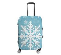 FZMVSQH Housse de bagage d'hiver en forme de flocon de neige pour valise, housse de bagage élastique pour valise, approuvée par la TSA, housse de protection lavable pour bagages de 45,7 à 81,3 cm