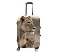 FZMVSQH Housse de bagage lionne avec ourson - Housse de protection élastique pour valise, approuvée par la TSA - Lavable - Convient pour 45,7 à 81,3 cm, Style :, XL