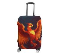 FZMVSQH Housse de bagage Phoenix orange et rouge pour valise, housse de protection élastique pour valise, approuvée par la TSA, lavable pour bagages de 45,7 à 81,3 cm, Style :, L