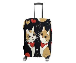 FZMVSQH Housse de bagage pour couple de chats, housses de voyage élastiques pour valises, approuvées par la TSA - Housse de protection lavable pour bagages de 45,7 à 81,3 cm, Style :, S