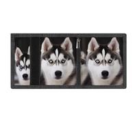 FZMVSQH Husky Dog Portefeuille minimaliste à trois volets pour homme avec blocage RFID, 8 porte-cartes de crédit, 1 poche pour billets et fenêtre pour carte d'identité, portefeuille fin à trois plis