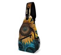 FZMVSQH Le plus beau sac à bandoulière tournesol avec blocage RFID, décontracté, sac à dos à bandoulière imperméable, sac de poitrine léger, sac à dos de randonnée, sac à dos pour homme, sac à main de