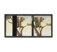 FZMVSQH Little Elephant on Tree Portefeuille minimaliste à trois volets pour homme, portefeuille avec blocage RFID, 8 porte-cartes de crédit, 1 poche pour billets, poche pour pièces de monnaie et