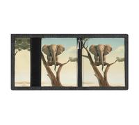FZMVSQH Little Elephant on Tree Portefeuille minimaliste à trois volets pour homme, portefeuille avec blocage RFID, 8 porte-cartes de crédit, 1 poche pour billets, poche pour pièces de monnaie et