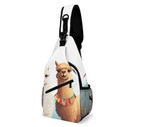 FZMVSQH Llama Sac à bandoulière en alpaga avec blocage RFID - Sac à dos décontracté à bandoulière imperméable - Sac à dos léger de randonnée pour homme et femme