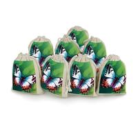 FZMVSQH Lot de 8 jolis sacs réutilisables en mousseline de coton naturel avec cordon de serrage pour bijoux, fête, mariage, épices, herbes, bonbons, savon