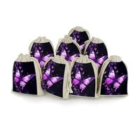 FZMVSQH Lot de 8 sacs réutilisables en mousseline de coton naturel avec cordon de serrage pour fête, mariage, épices, herbes, bonbons, savon Violet