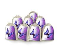 FZMVSQH Lot de 8 sacs réutilisables en mousseline de coton naturel avec cordon de serrage pour fête, mariage, épices, herbes, bonbons, savon - Violet