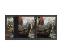 FZMVSQH Old Boat Portefeuille minimaliste à trois volets pour homme, portefeuille avec blocage RFID, 8 porte-cartes de crédit, 1 poche pour billets et fenêtre pour carte d'identité, portefeuille fin à