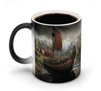 FZMVSQH Old Boat Tasse à café magique personnalisée à changement de couleur sensible à la chaleur avec poignée 325 ml Tasse amusante en céramique pour thé/latte/lait/cacao