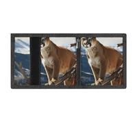 FZMVSQH Panther Mountain Lion Portefeuille minimaliste à trois volets pour homme avec blocage RFID, 8 porte-cartes de crédit, 1 poche pour pièces de monnaie et fenêtre pour carte d'identité
