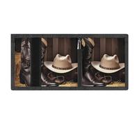 FZMVSQH Portefeuille minimaliste à trois volets pour homme avec chapeau de cowboy, 8 porte-cartes de crédit, 1 poche pour billets, poche pour pièces de monnaie et fenêtre pour carte d'identité