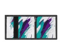 FZMVSQH Portefeuille minimaliste à trois volets pour homme, motif tasse des années 90, portefeuille avec blocage RFID, 8 porte-cartes de crédit, 1 poche pour billets, poche pour pièces de monnaie et