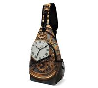 FZMVSQH Rusty Steampunk Clock Sac à bandoulière avec blocage RFID Sac à dos décontracté étanche Sac de poitrine Sac à dos léger Sac à dos de randonnée Sac à dos pour homme Sac à main Sac à dos de