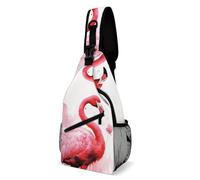 FZMVSQH Sac à bandoulière aquarelle flamant rose, blocage RFID, sac à dos à bandoulière décontracté, sac de poitrine imperméable, sac à dos léger de randonnée, sac à dos pour homme, sac à main de
