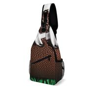 FZMVSQH Sac à bandoulière avec lacets de football américain, blocage RFID, décontracté, sac à dos à bandoulière imperméable, sac à dos léger pour randonnée, sac à dos pour homme, sac à dos de voyage